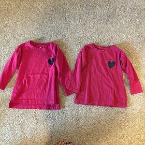 Toddler girls heart pocket long sleeve t